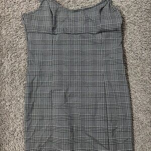 Stylish Black and White Plaid Dress